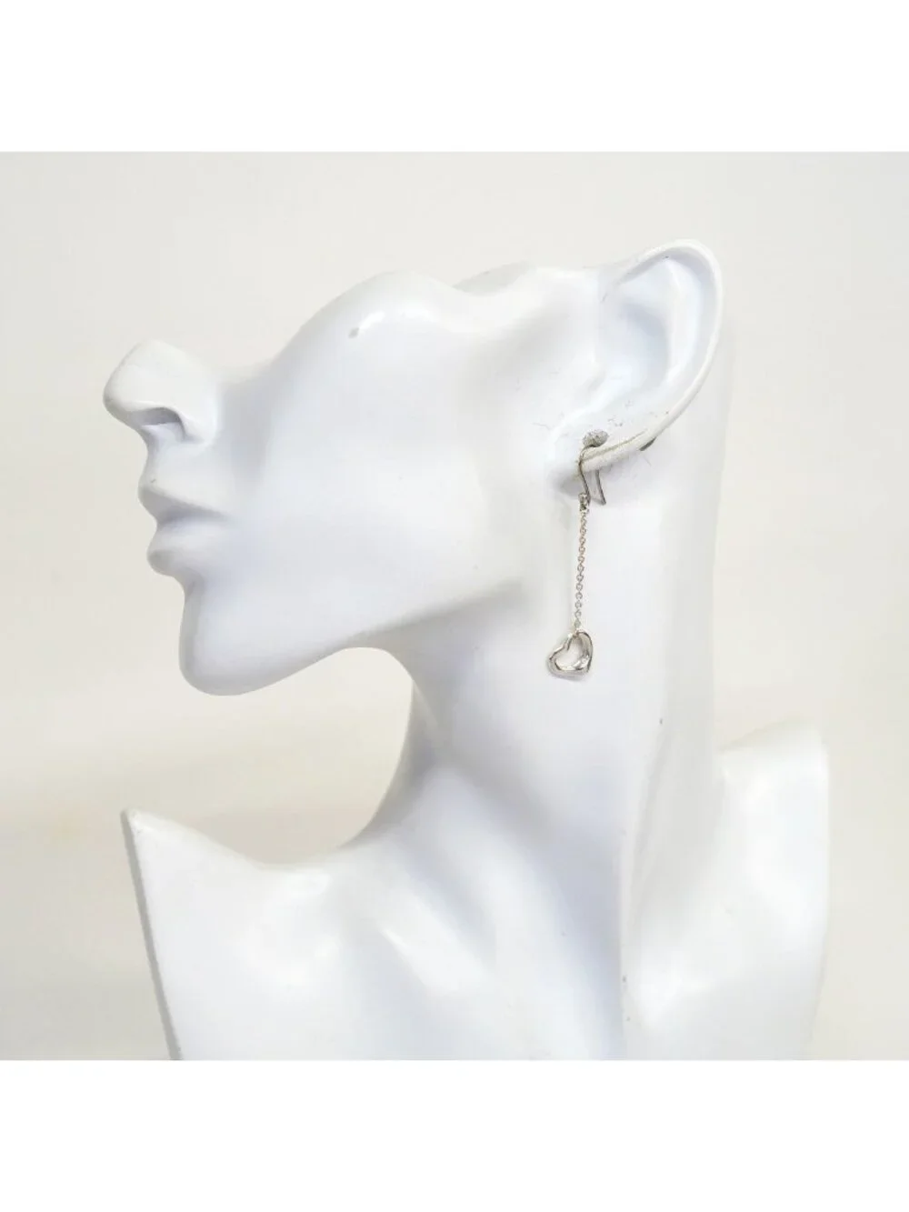 Tiffany & Co Earrings Open Heart Drop 925 Sterling Silver